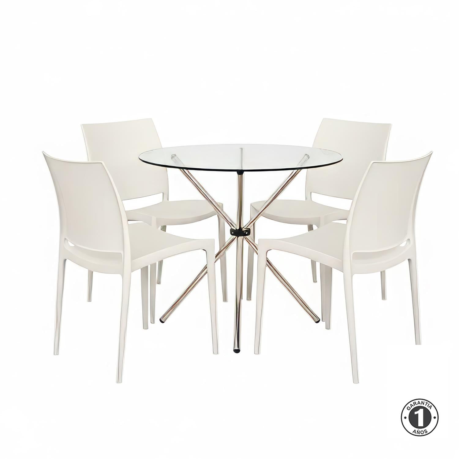 JUEGO DE COMEDOR DOMUS BLANCO 4 ASIENTOS OFIDEAS - 2