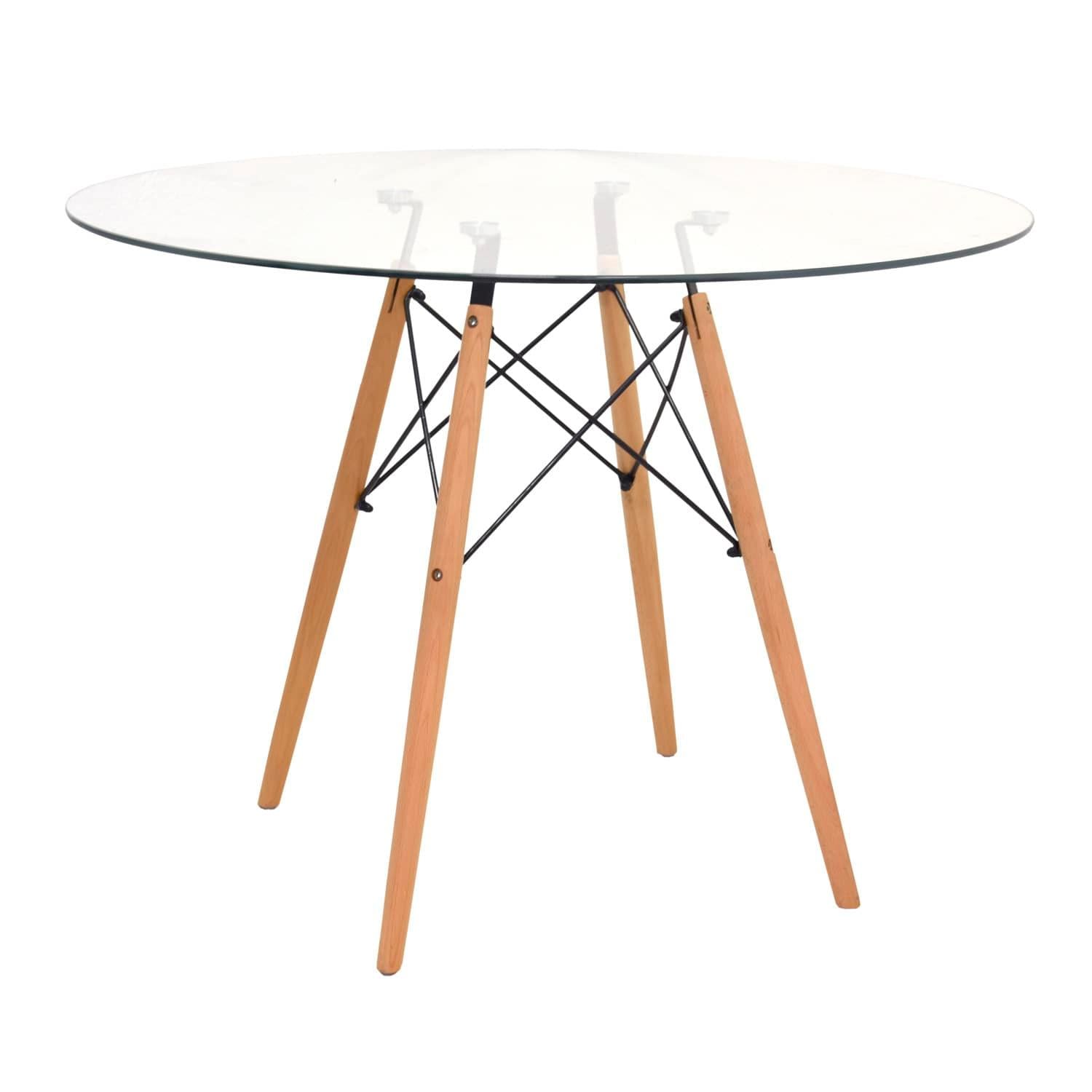 MESA DE COMEDOR EAMES VIDRIO CIRCULAR 100 CM OFIDEAS - 1