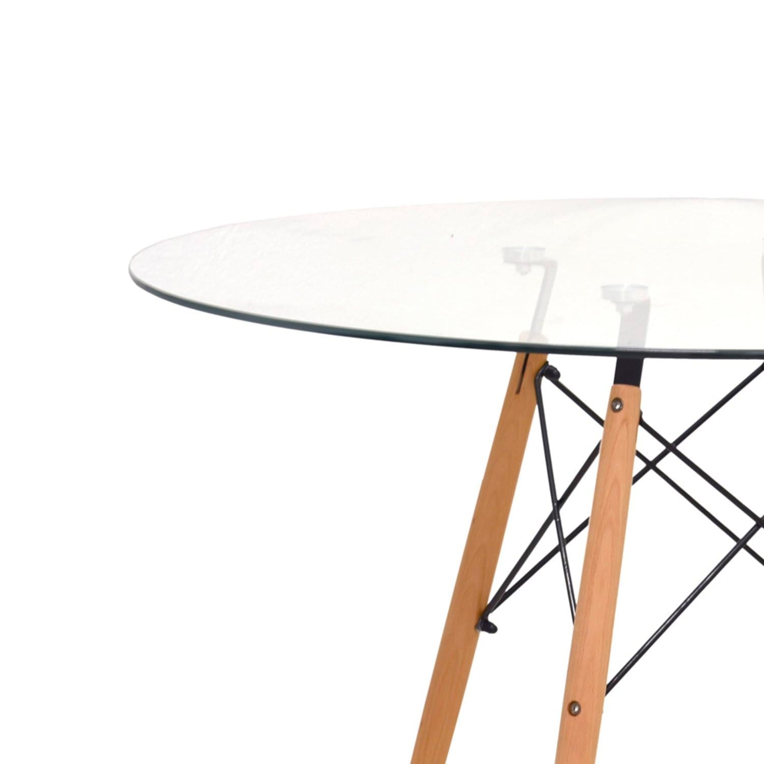 MESA DE COMEDOR EAMES VIDRIO CIRCULAR 100 CM OFIDEAS - 2