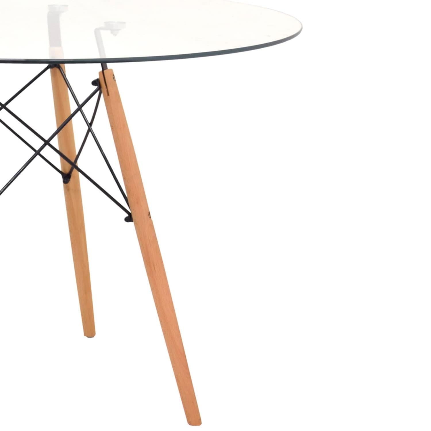 MESA DE COMEDOR EAMES VIDRIO CIRCULAR 100 CM OFIDEAS - 3
