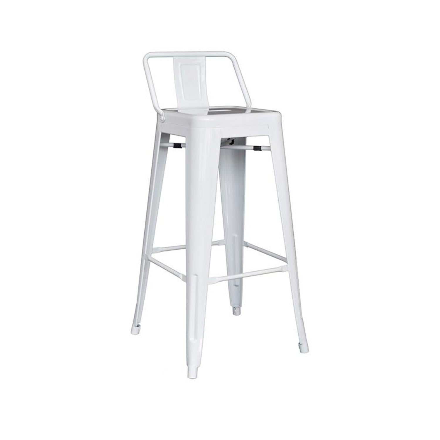BANCO PARA BAR CLOE CON ESPALDAR BLANCO OFIDEAS - 1