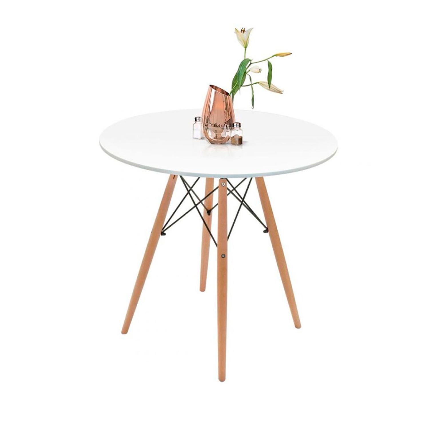 MESA DE COMEDOR EAMES ROUND BLANCO 80 CM OFIDEAS - 1