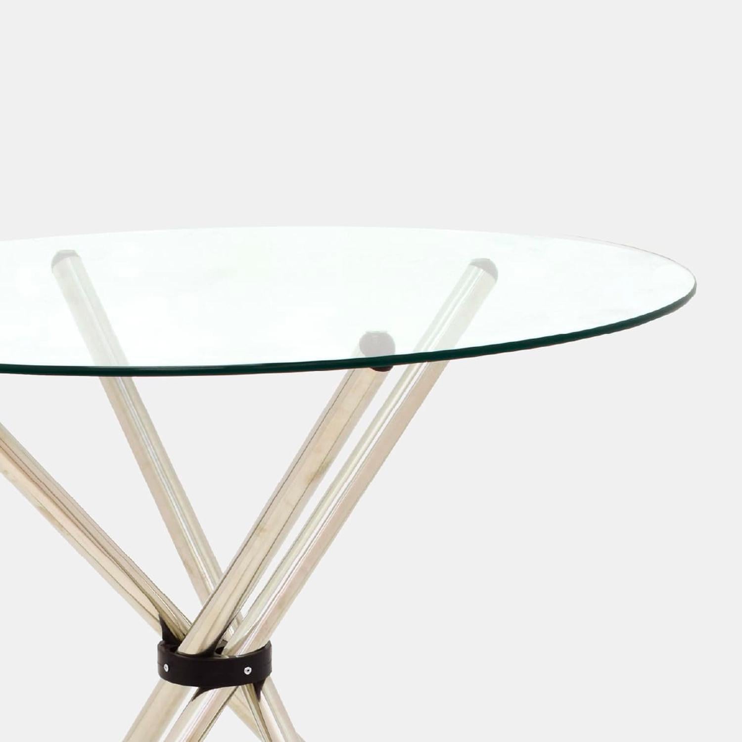 MESA DE COMEDOR NODOS 90 CM VIDRIO TRANSPARENTE OFIDEAS - 4
