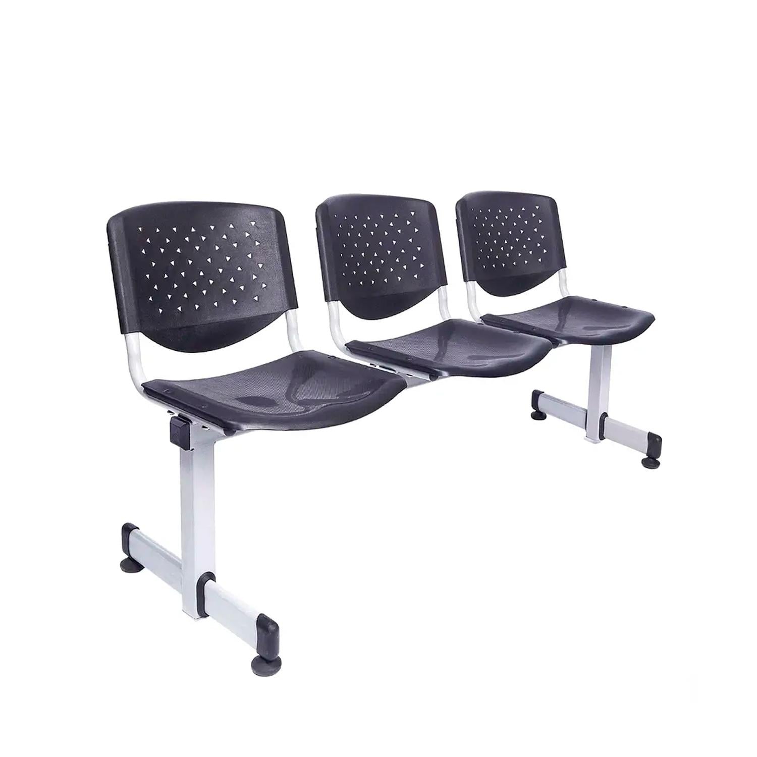 BANQUETA DE ESPERA PRISMA VE NEGRO 3 ASIENTOS EG OFIDEAS - 1