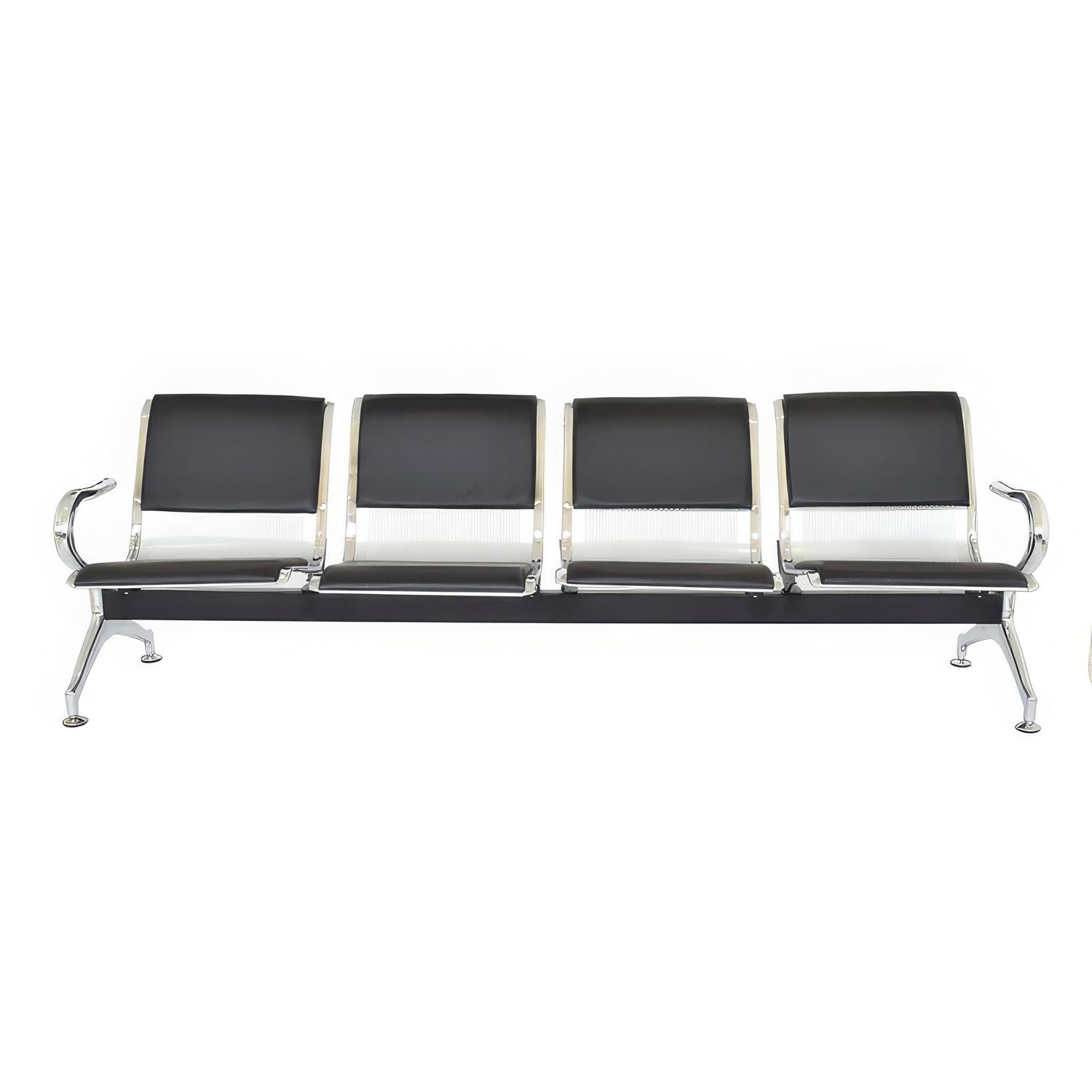 TANDEM AEROPUERTO SEMI TAPIZ NEGRO 4 ASIENTOS OFIDEAS - 1