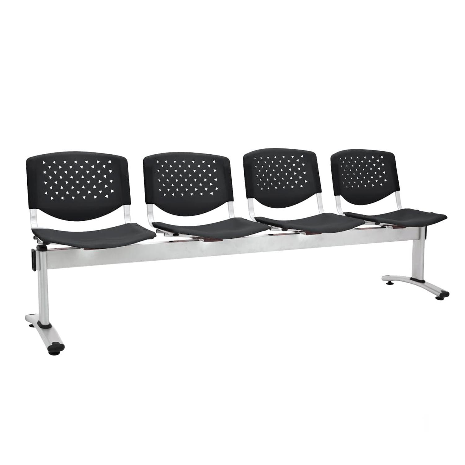 BANQUETA DE ESPERA PRISMA PRO NEGRO 4 ASIENTOS EG OFIDEAS - 1