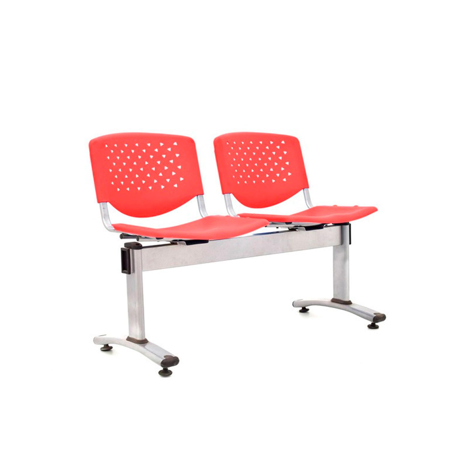 BANQUETA DE ESPERA PRISMA PRO ROJO 2 ASIENTOS EG OFIDEAS - 1