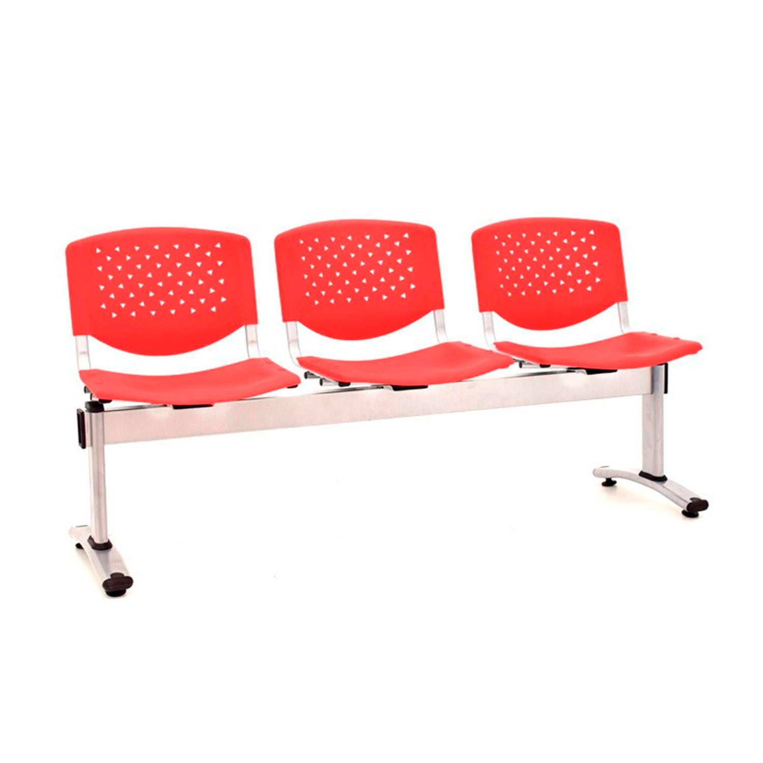 BANQUETA DE ESPERA PRISMA PRO ROJO 3 ASIENTOS EG OFIDEAS - 1