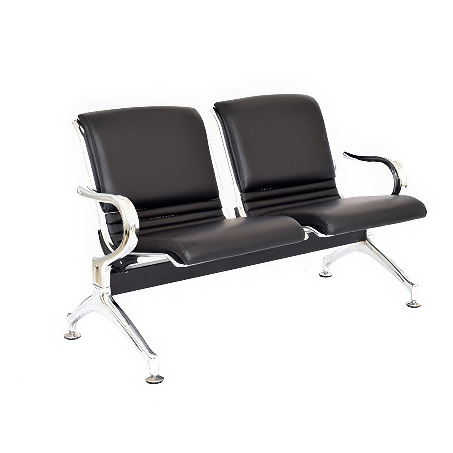TANDEM AEROPUERTO FULL TAPIZ NEGRO 2 ASIENTOS OFIDEAS - 1
