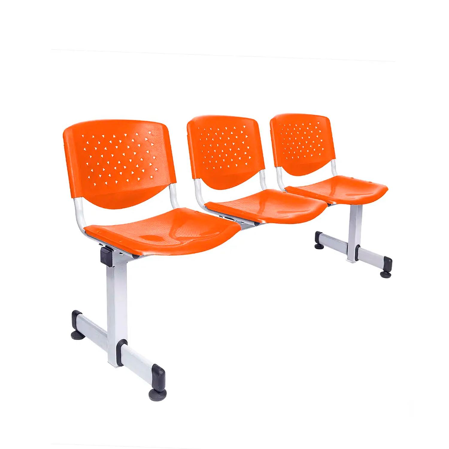 BANQUETA DE ESPERA PRISMA VE NARANJA 3 ASIENTOS EG OFIDEAS - 1