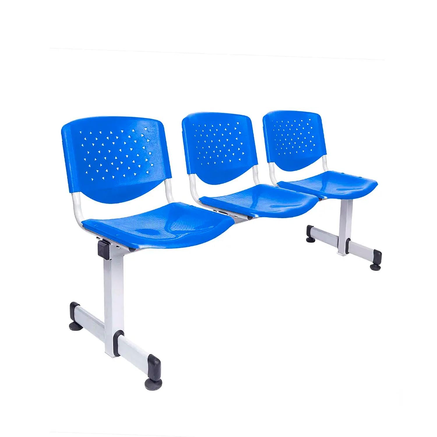 BANQUETA DE ESPERA PRISMA VE AZUL 3 ASIENTOS EG OFIDEAS - 1
