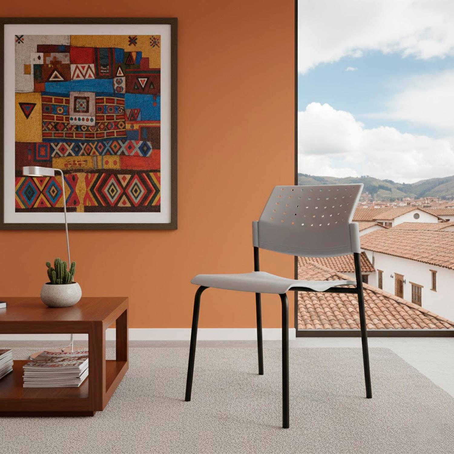 SILLA DE DISEÑO FIJA MOVIE EN GRIS OFIDEAS - 2