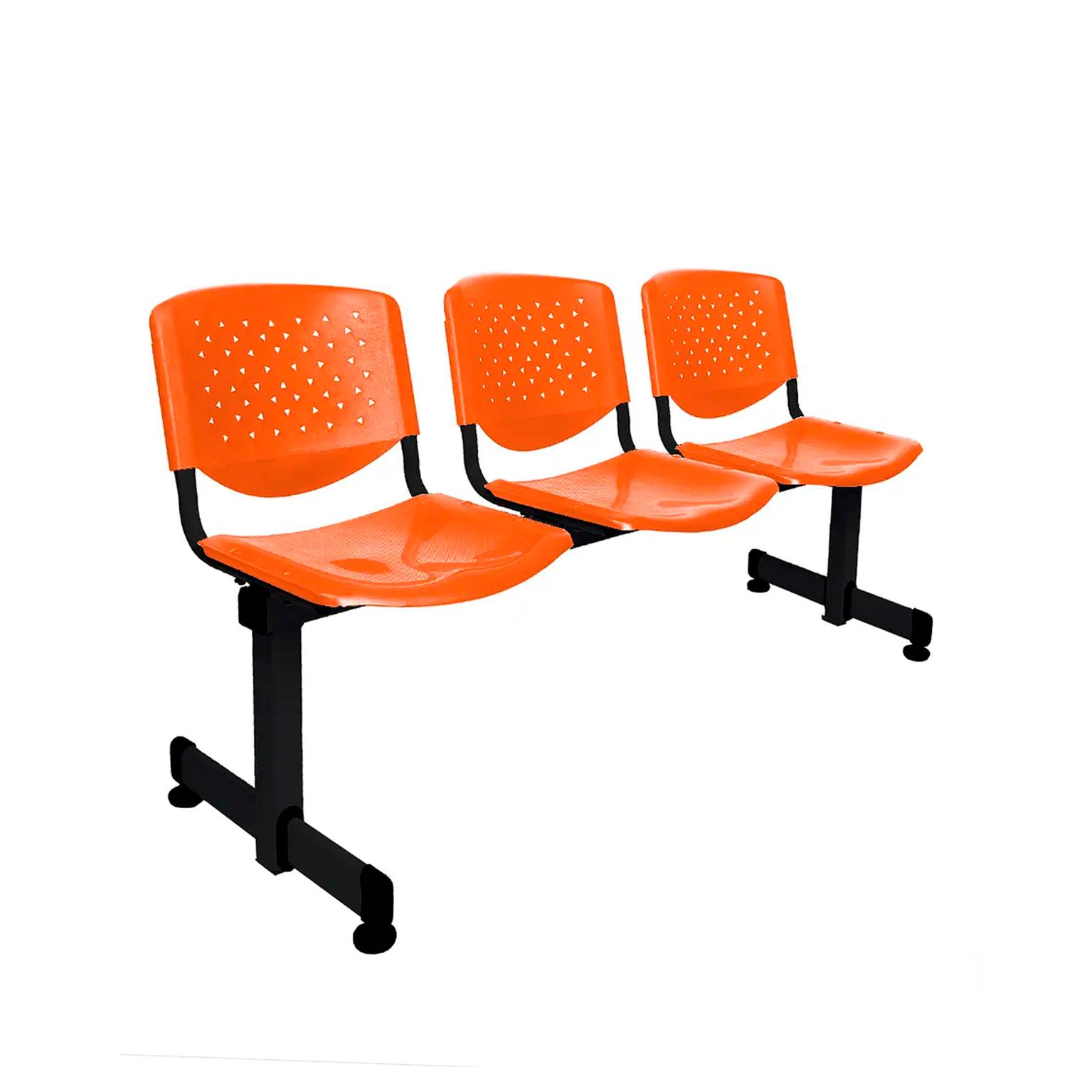 BANQUETA DE ESPERA PRISMA VE NARANJA 3 ASIENTOS EN OFIDEAS - 1