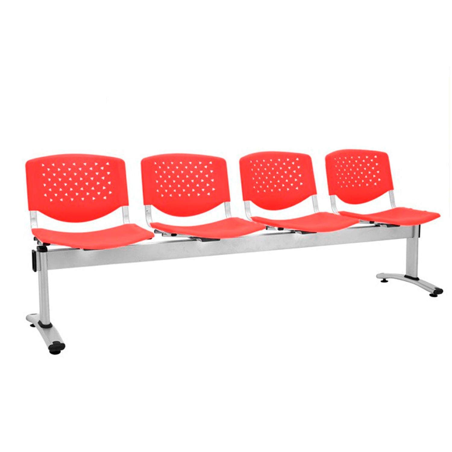 BANQUETA DE ESPERA PRISMA PRO ROJO 4 ASIENTOS EG OFIDEAS - 1