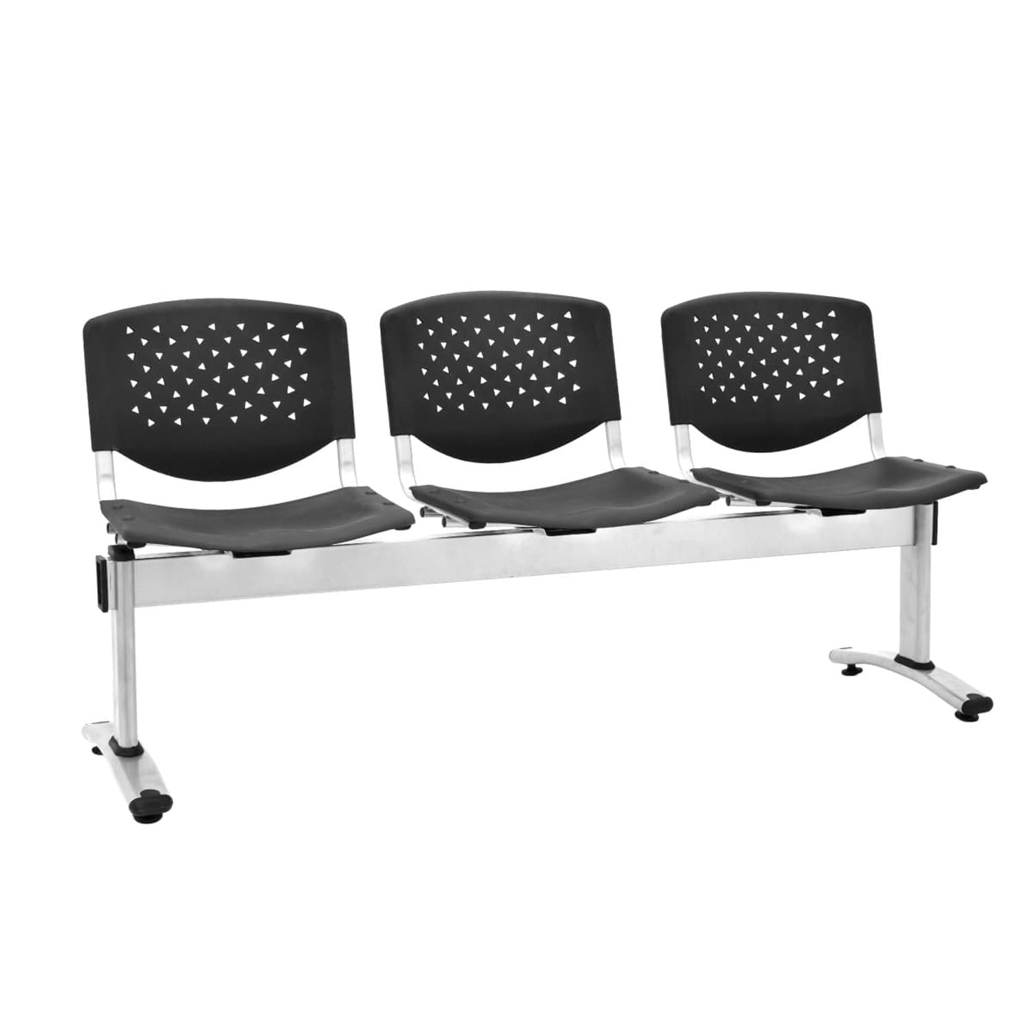 BANQUETA DE ESPERA PRISMA PRO NEGRO 3 ASIENTOS EG OFIDEAS - 1