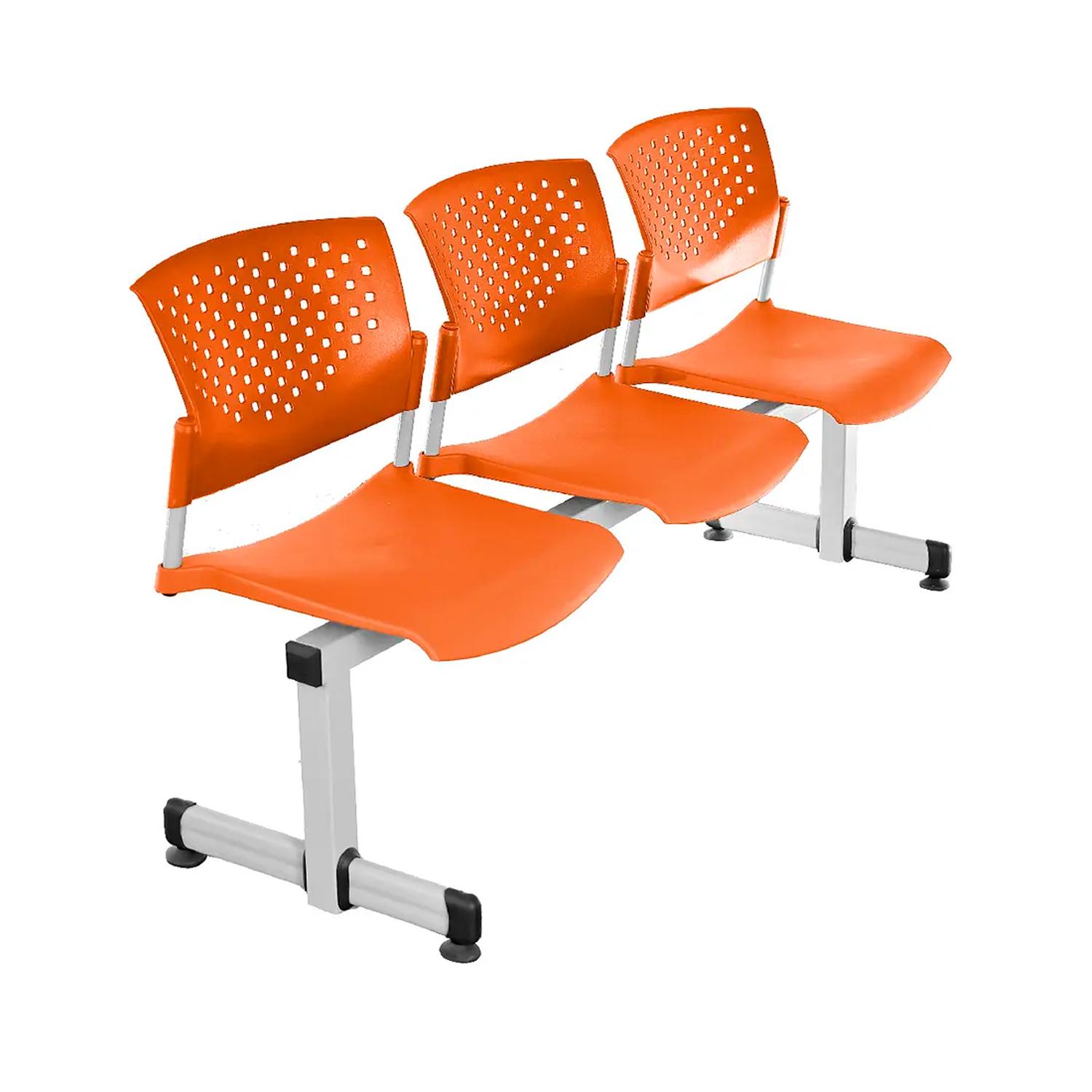BANQUETA DE ESPERA BUTTERFLY VE NARANJA 3 ASIENTOS EG OFIDEAS - 1