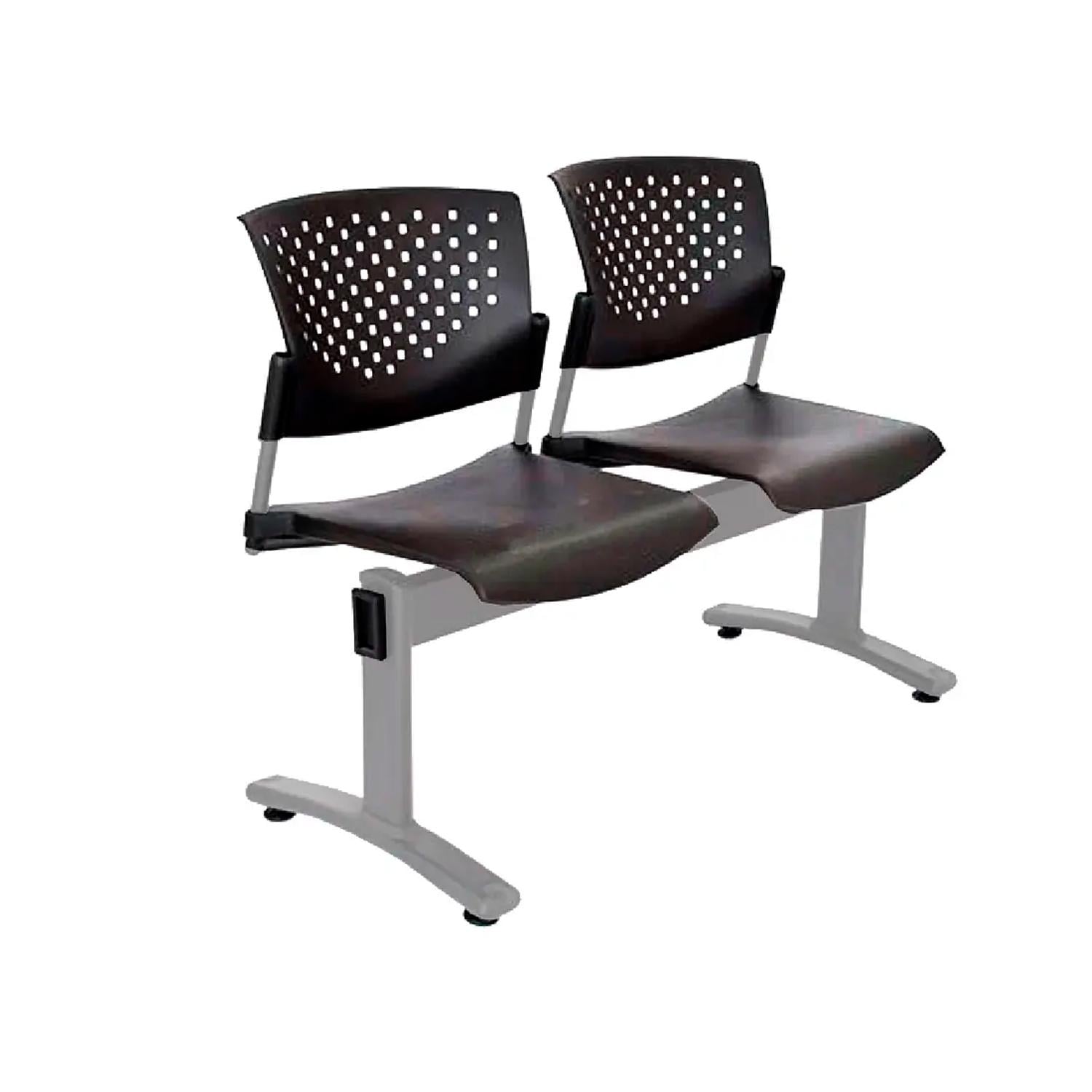 BANQUETA DE ESPERA BUTTERFLY VE NEGRO 2 ASIENTOS EG OFIDEAS - 1
