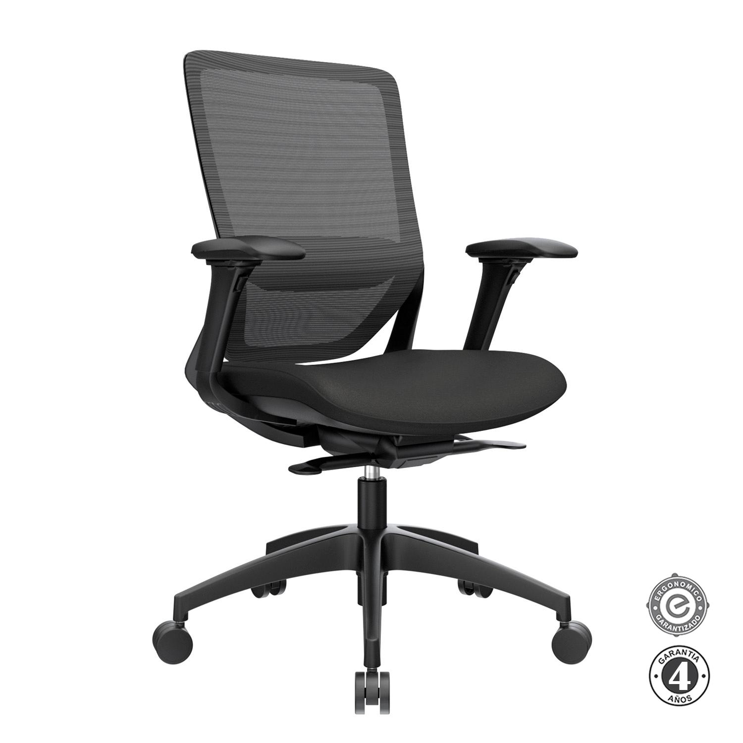 SILLA ERGONÓMICA LOOP GERENTE 4D NYLON NEGRO OFIDEAS - 3
