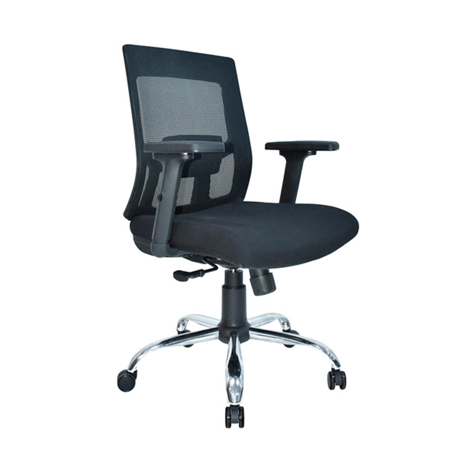 SILLA ERGONÓMICA RADIUS BASCULANTE BRAZOS 3D CROMADO NEGRO OFIDEAS - 1