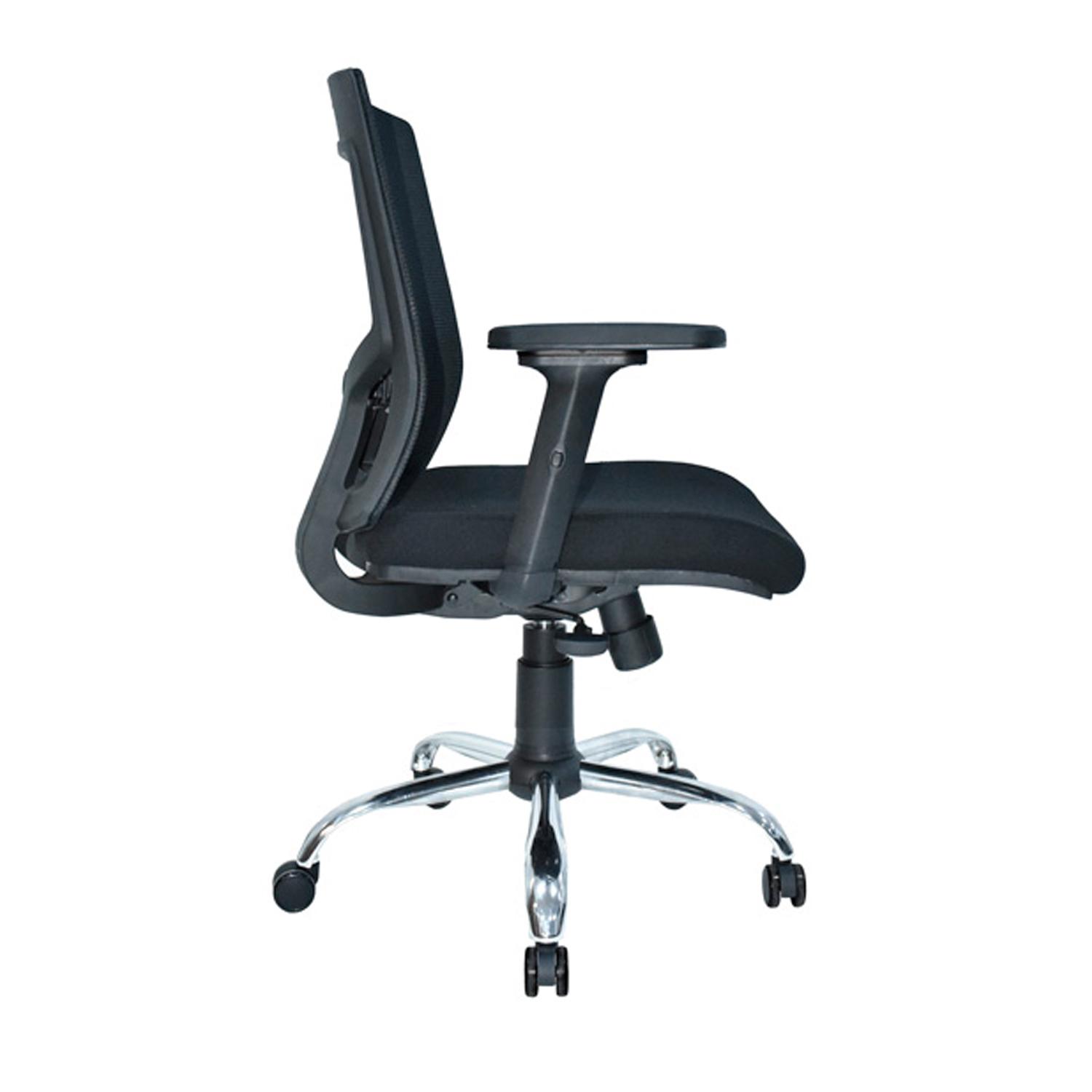 SILLA ERGONÓMICA RADIUS BASCULANTE BRAZOS 3D CROMADO NEGRO OFIDEAS - 3