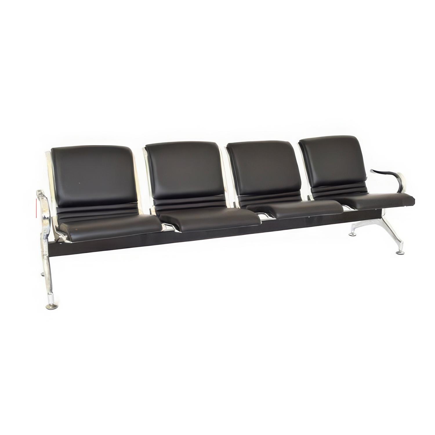 TANDEM AEROPUERTO FULL TAPIZ NEGRO 4 ASIENTOS OFIDEAS - 1