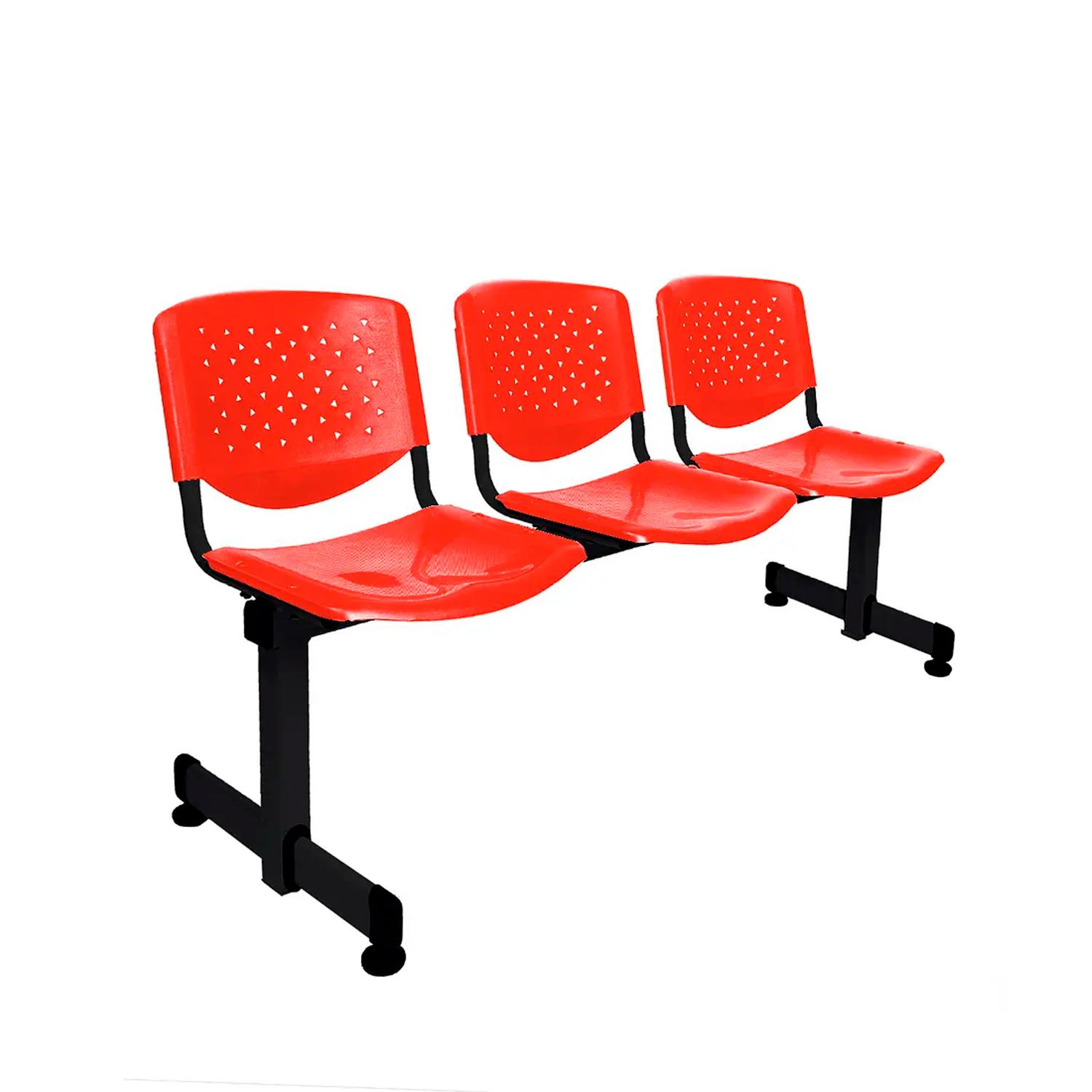 BANQUETA DE ESPERA PRISMA VE ROJO 3 ASIENTOS EN OFIDEAS - 1