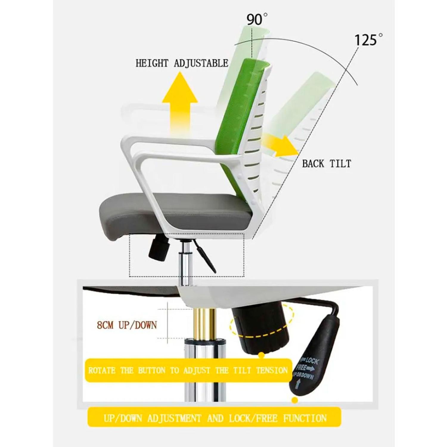 SILLA ERGONÓMICA TORINO PREMIUM VERDE OFIDEAS - 3