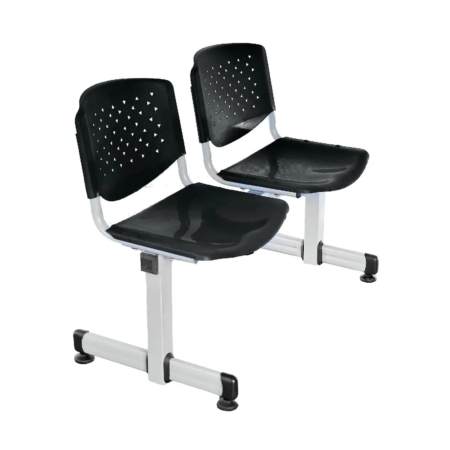 BANQUETA DE ESPERA PRISMA VE NEGRO 2 ASIENTOS EG OFIDEAS - 1
