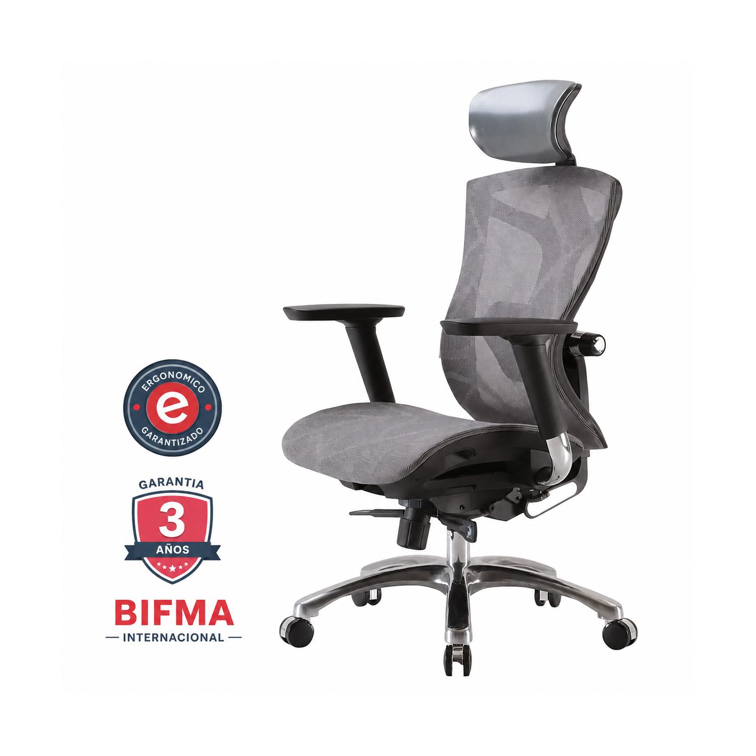 SILLA ERGONÓMICA MALMO PREMIUM GRIS OFIDEAS - 2