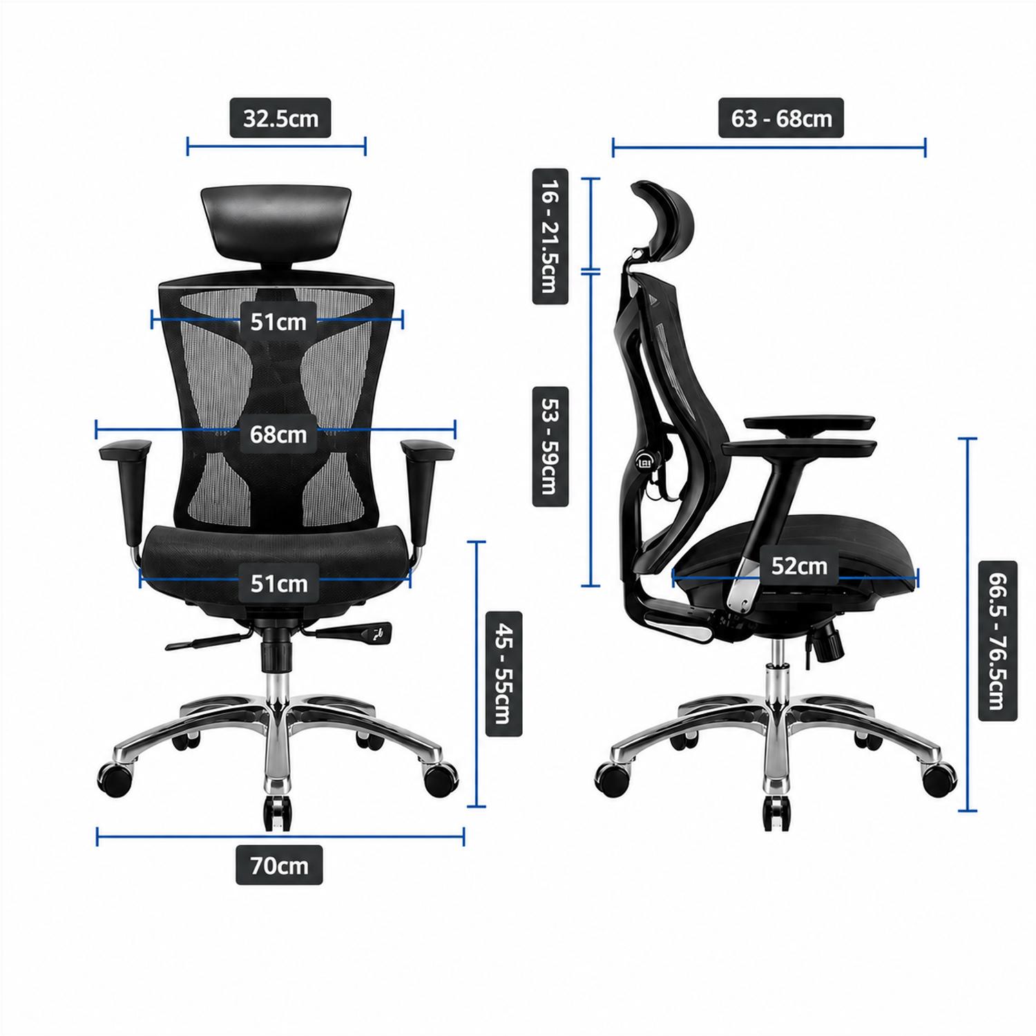 SILLA ERGONÓMICA MALMO PREMIUM GRIS OFIDEAS - 6
