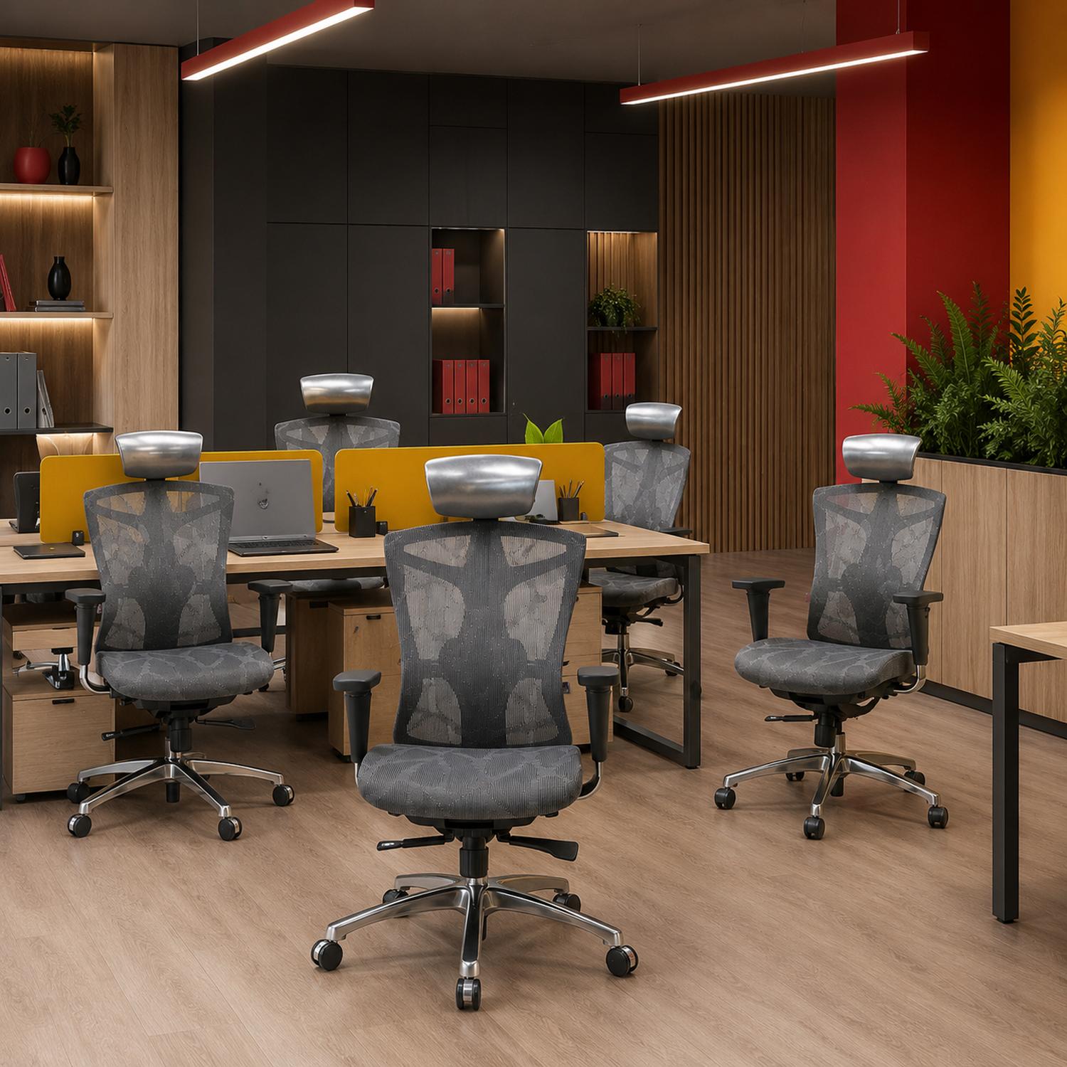 SILLA ERGONÓMICA MALMO PREMIUM GRIS OFIDEAS - 7