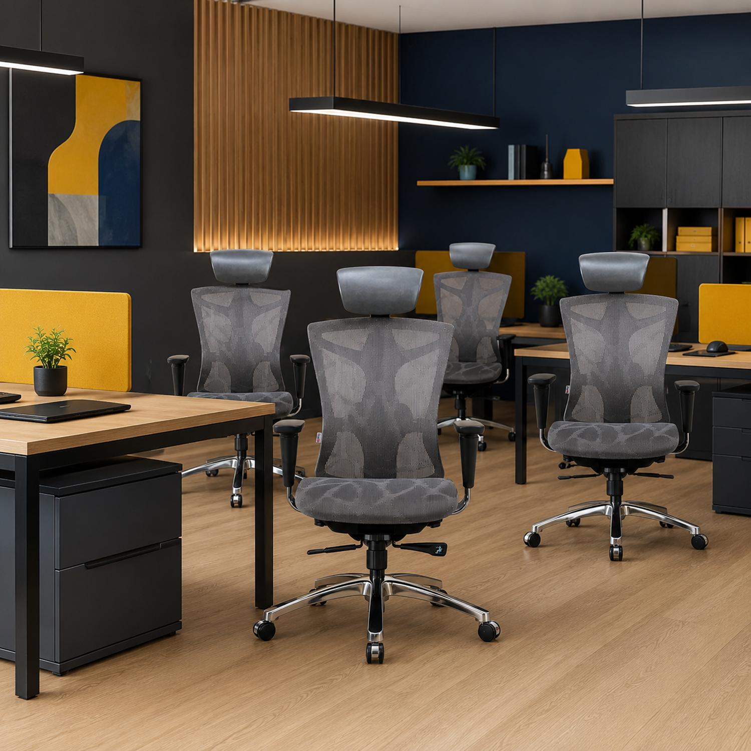 SILLA ERGONÓMICA MALMO PREMIUM GRIS OFIDEAS - 8