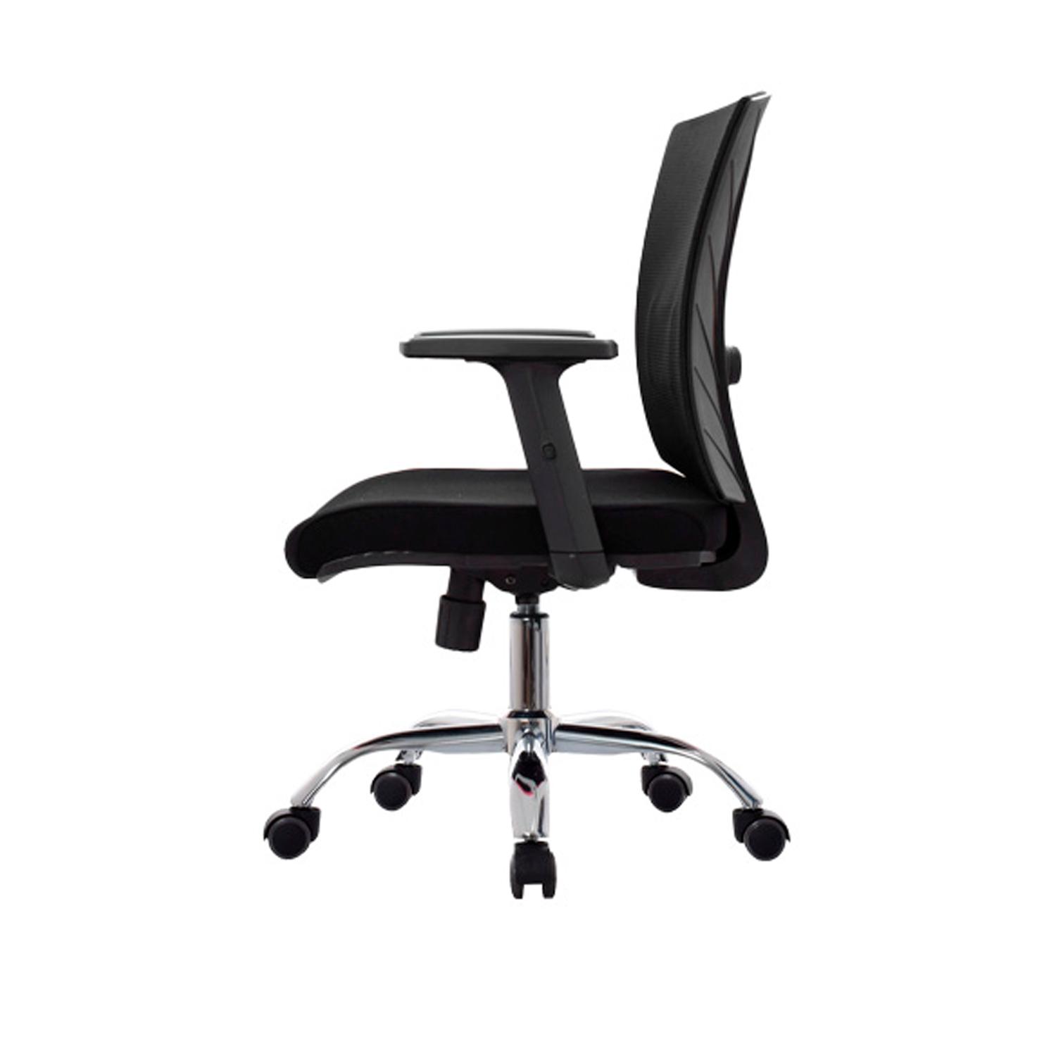 SILLA ERGONÓMICA NIX GERENTE BRAZOS 1D CROMADO NEGRO OFIDEAS - 3