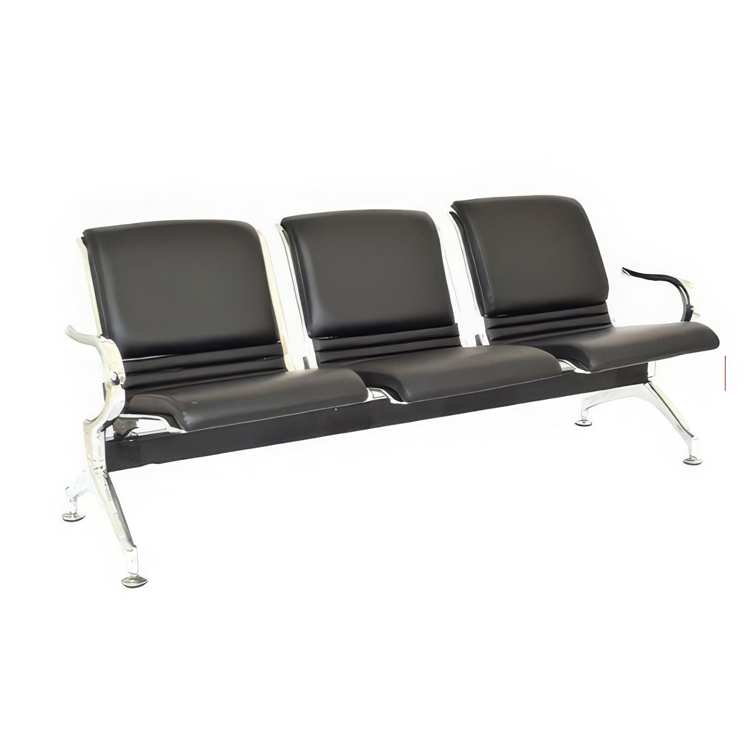 TANDEM AEROPUERTO FULL TAPIZ NEGRO 3 ASIENTOS OFIDEAS - 1
