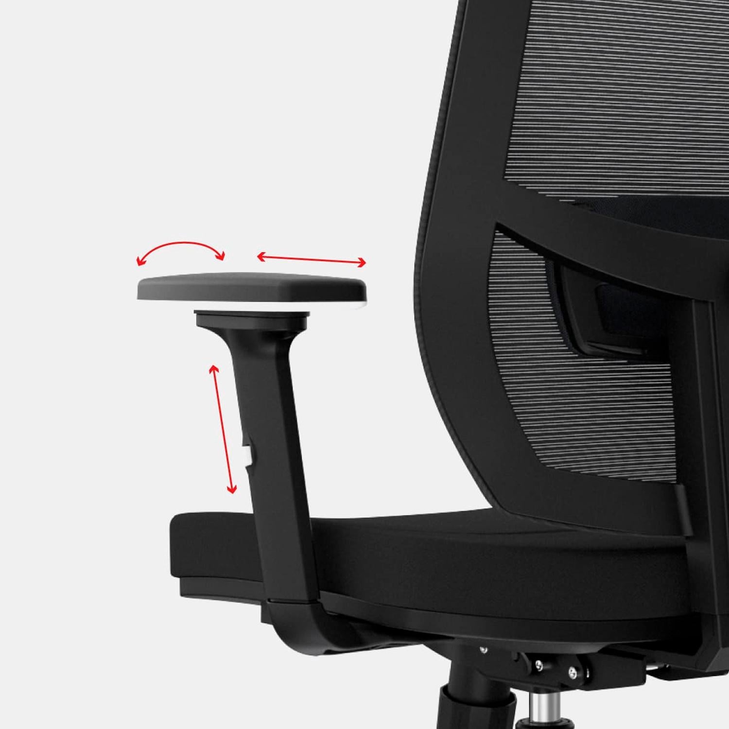 SILLA ERGONÓMICA LIMS SYNCRO BRAZOS 3D GERENTE CROMADO NEGRO OFIDEAS - 4