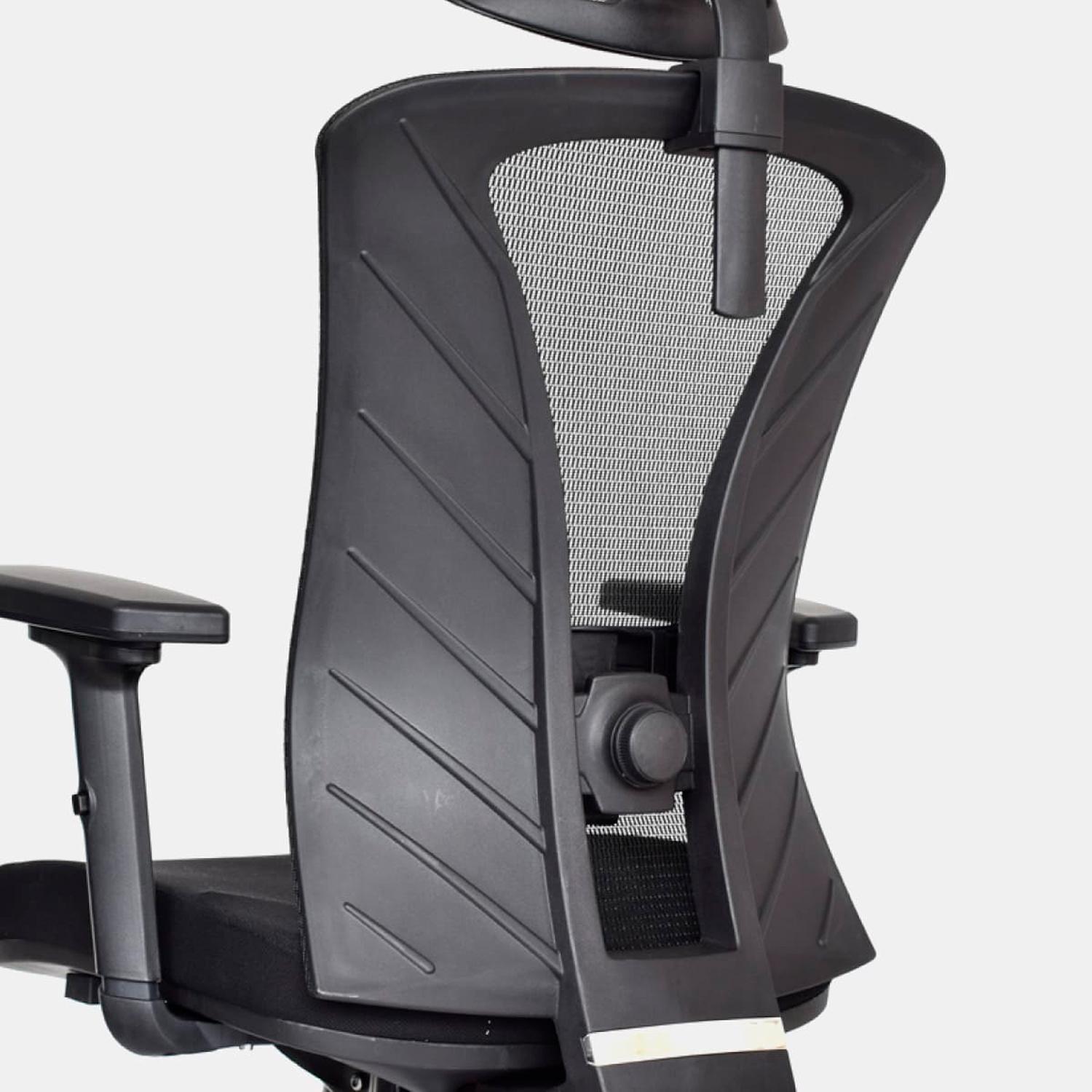 SILLA ERGONÓMICA VERSALLES PRESIDENTE BRAZOS 1D CROMADO NEGRO OFIDEAS - 4