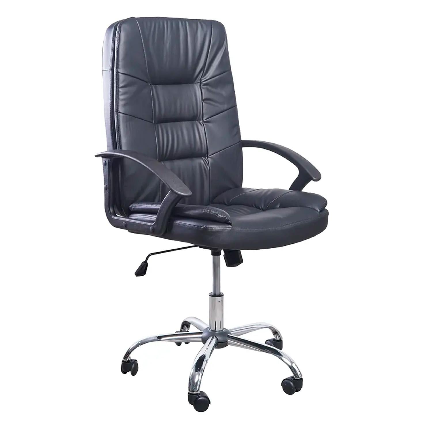 SILLA DE OFICINA ERGONÓMICA GERENTE CAPELLINI CUERO NEGRO OFIDEAS - 1
