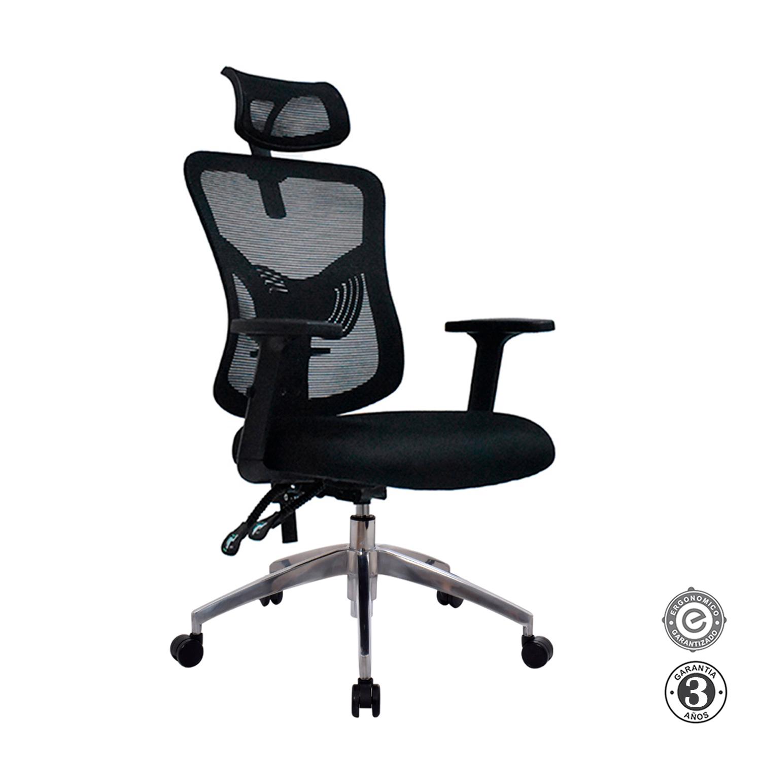 SILLA ERGONÓMICA FONE ULTRA PRESIDENTE ALUMINIO NEGRO ML OFIDEAS - 2