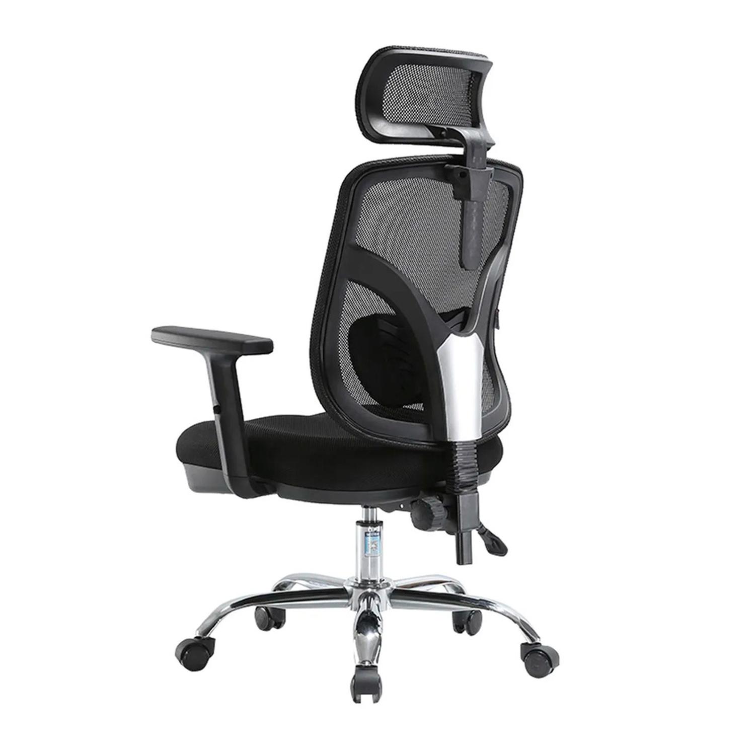 SILLA ERGONÓMICA TRIM PREMIUM NEGRO CROMADO OFIDEAS - 4