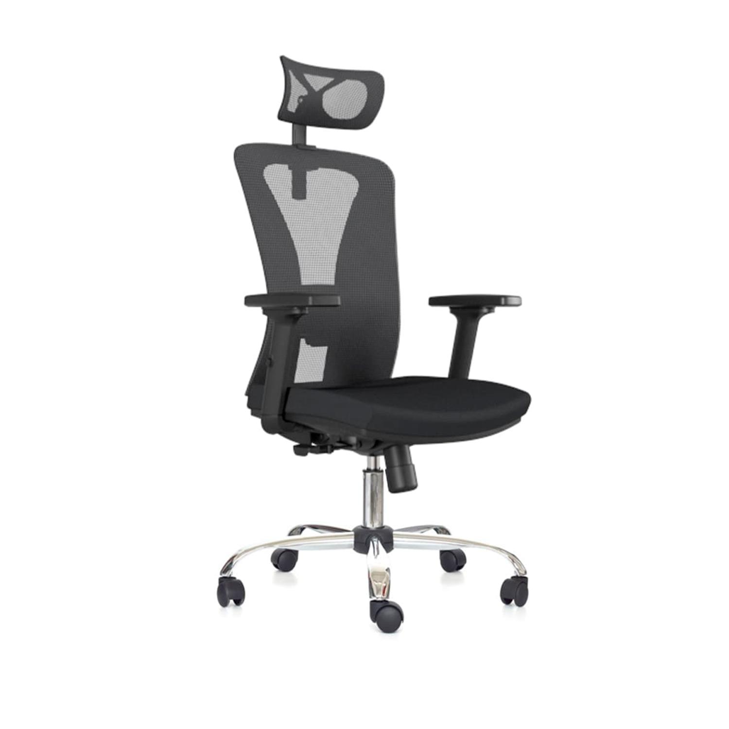 SILLA ERGONÓMICA VERSALLES PRESIDENTE BRAZOS 3D CROMADO NEGRO OFIDEAS - 1