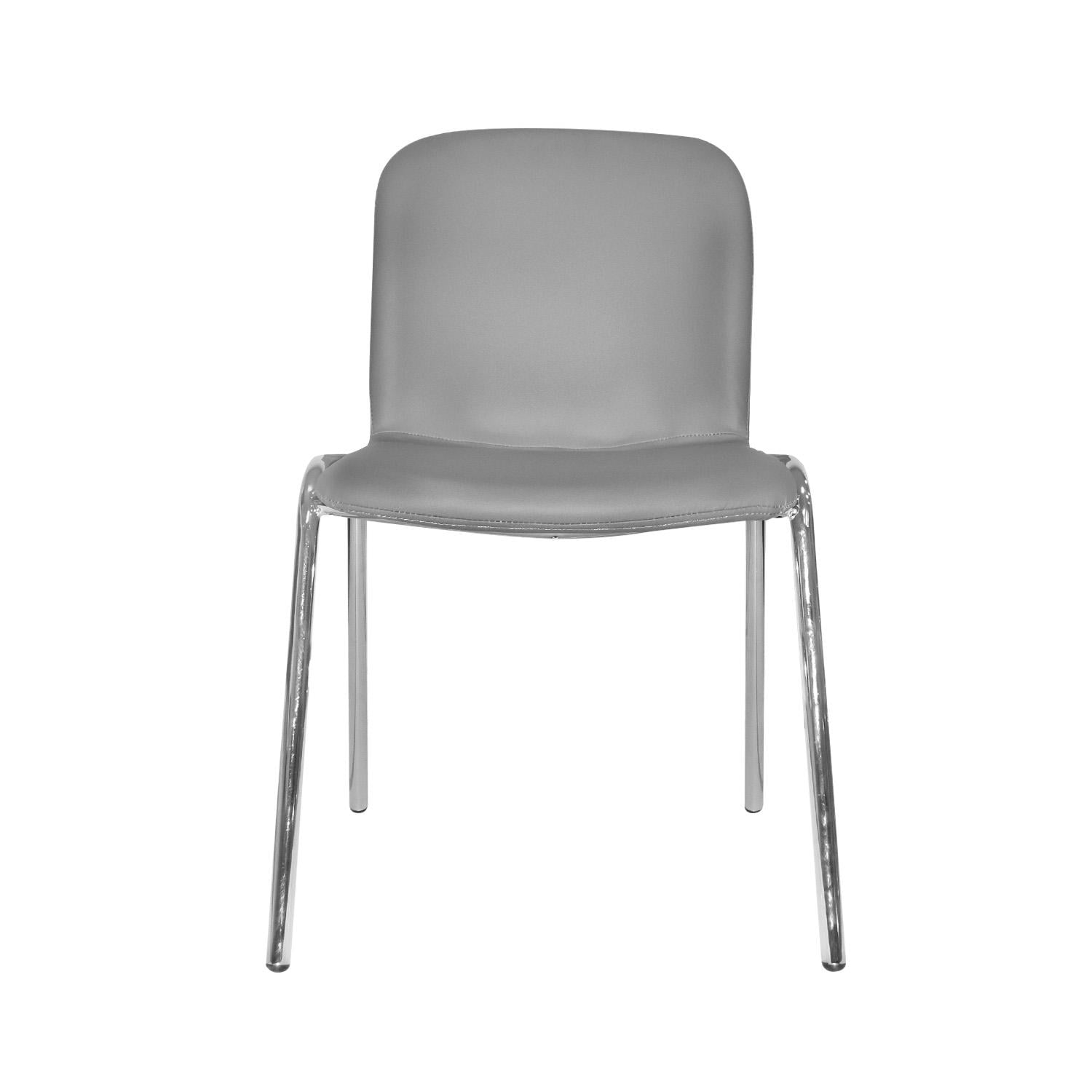 SILLA FIJA BARU CUERO GRIS OFIDEAS - 1