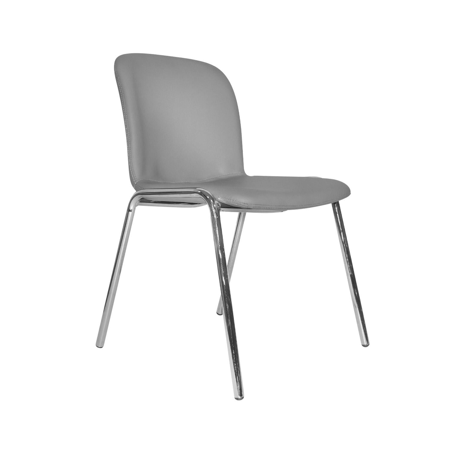 SILLA FIJA BARU CUERO GRIS OFIDEAS - 2