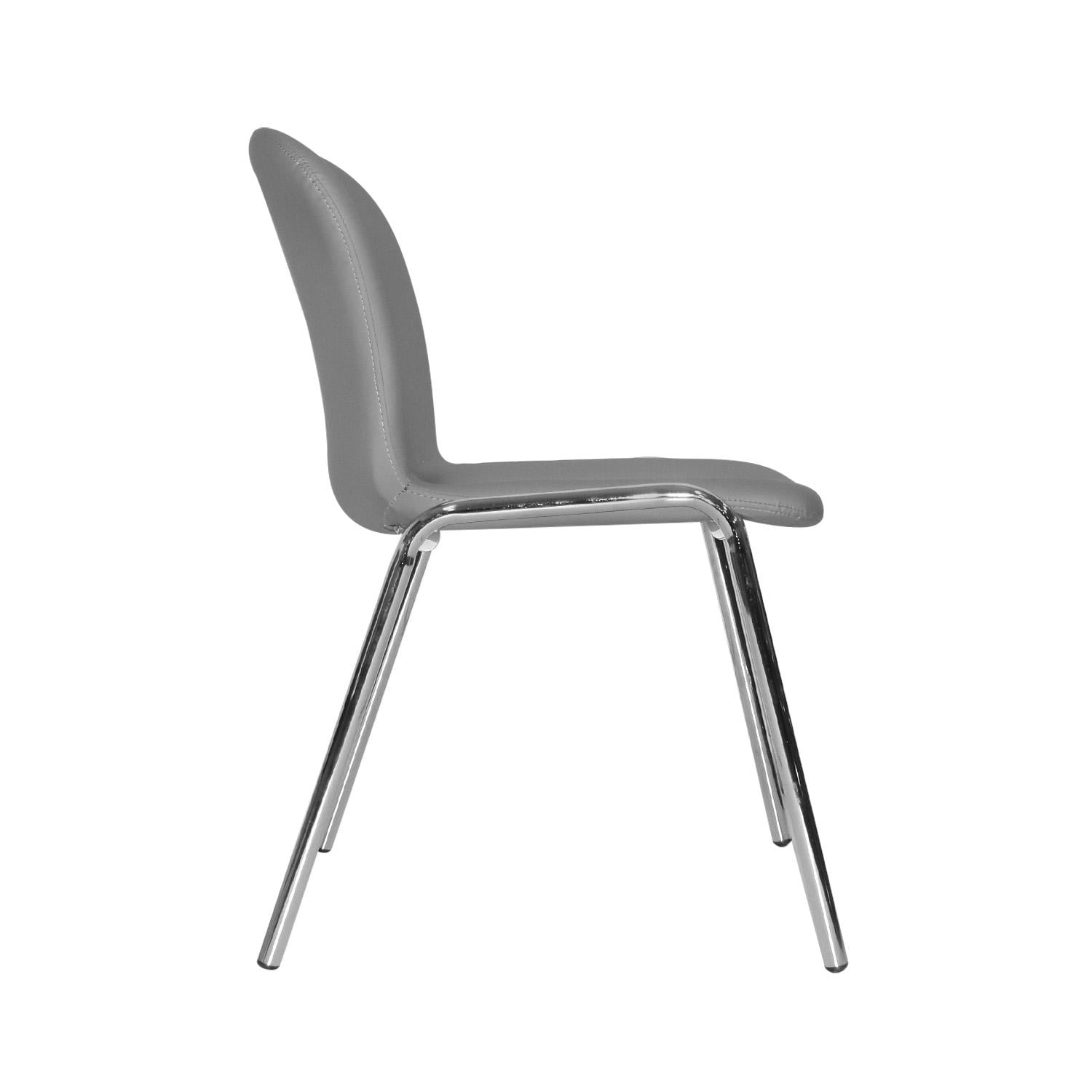 SILLA FIJA BARU CUERO GRIS OFIDEAS - 3