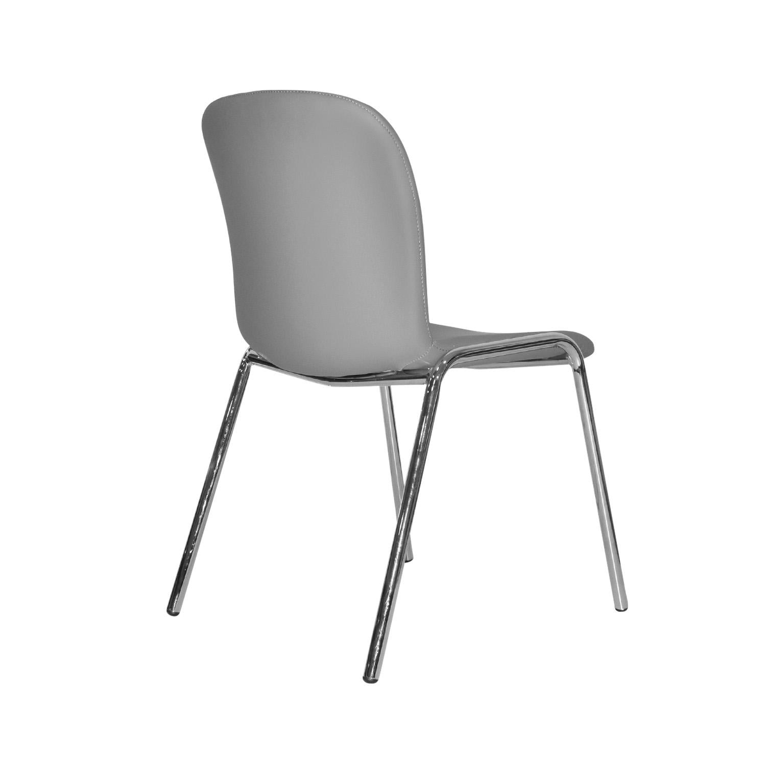 SILLA FIJA BARU CUERO GRIS OFIDEAS - 4