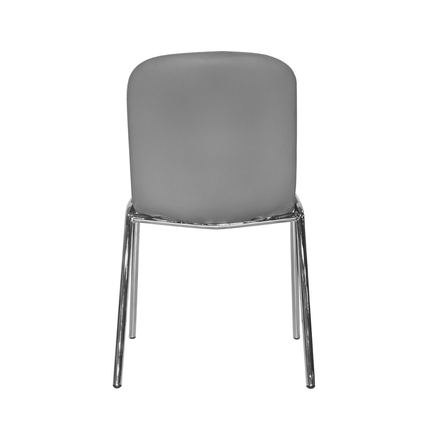SILLA FIJA BARU CUERO GRIS OFIDEAS - 5