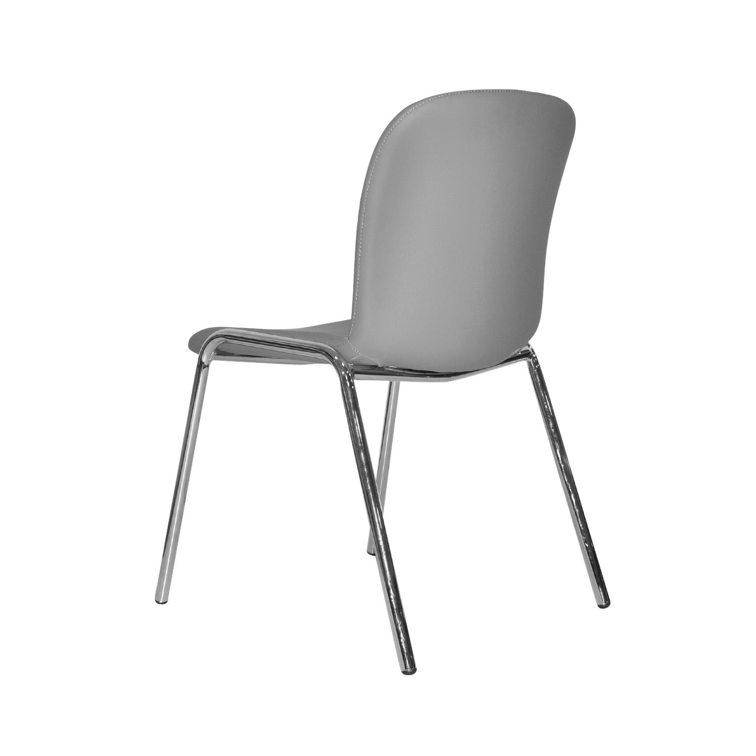 SILLA FIJA BARU CUERO GRIS OFIDEAS - 6