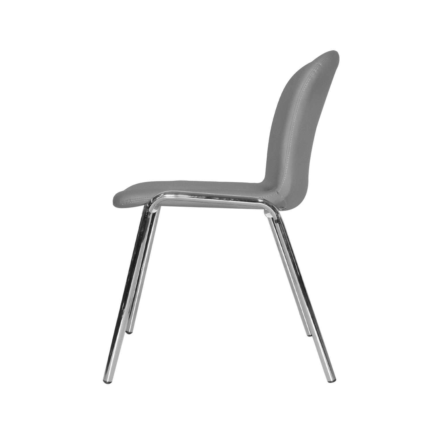 SILLA FIJA BARU CUERO GRIS OFIDEAS - 7