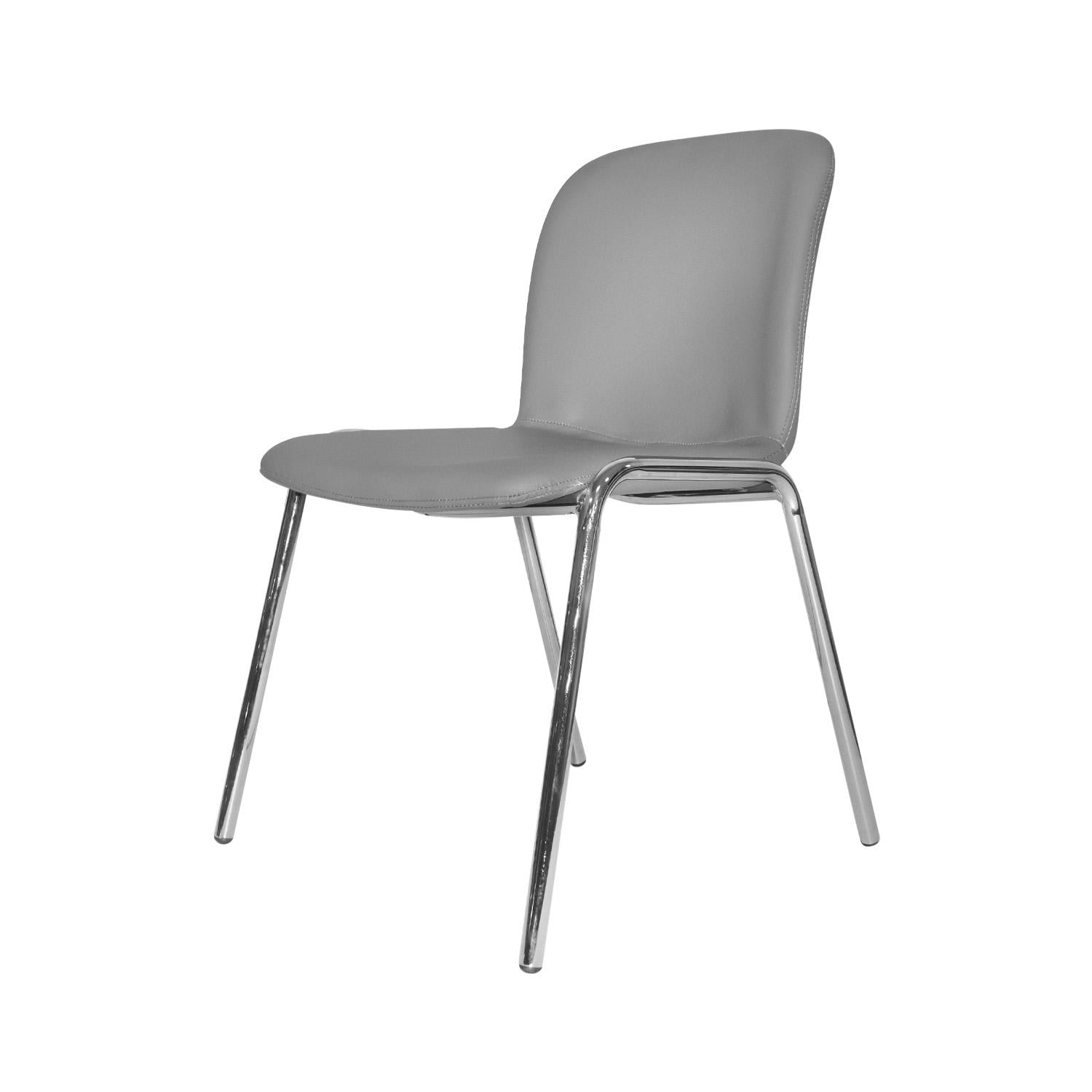 SILLA FIJA BARU CUERO GRIS OFIDEAS - 8