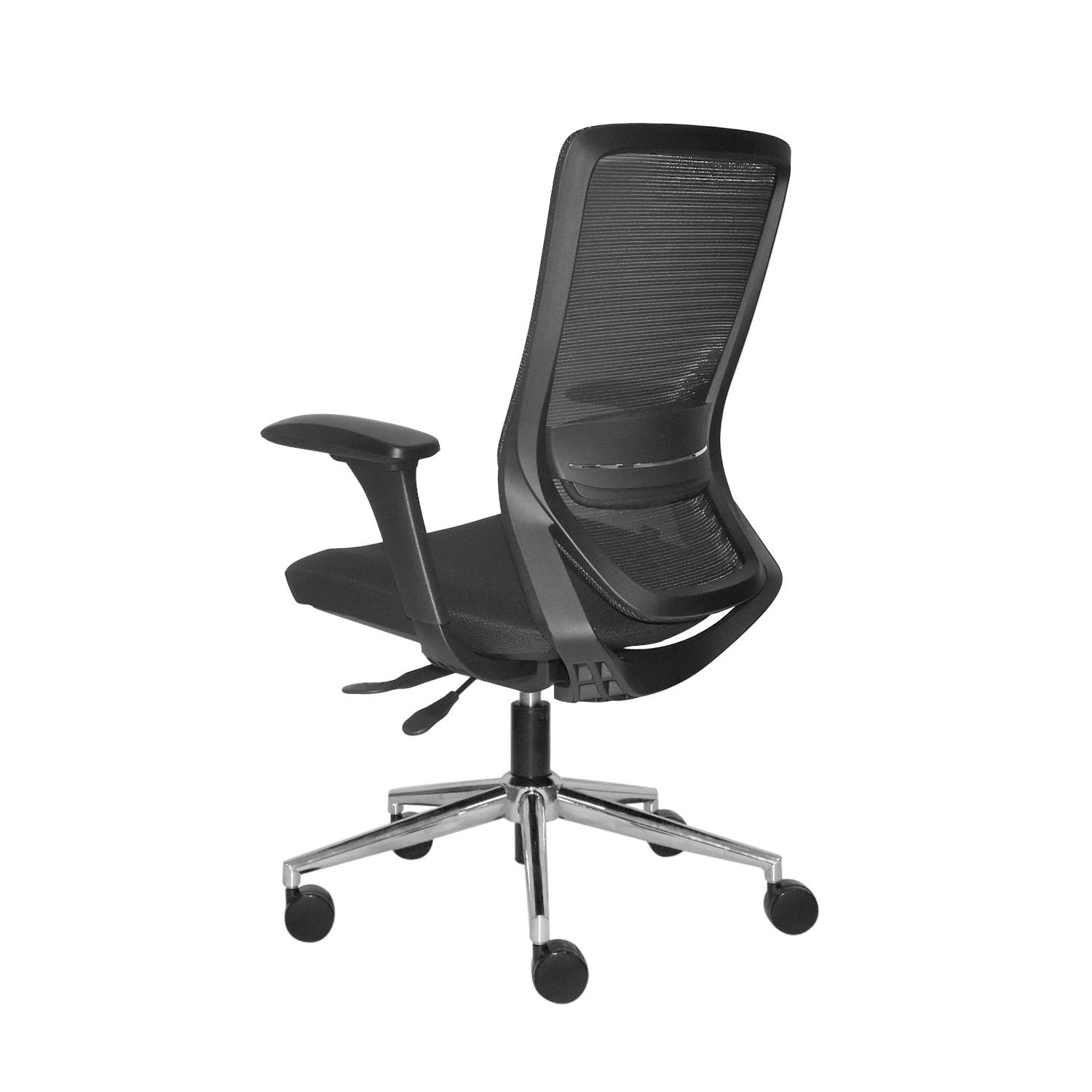 SILLA ERGONÓMICA LOOP GERENTE 4D CROMADO NEGRO OFIDEAS - 4
