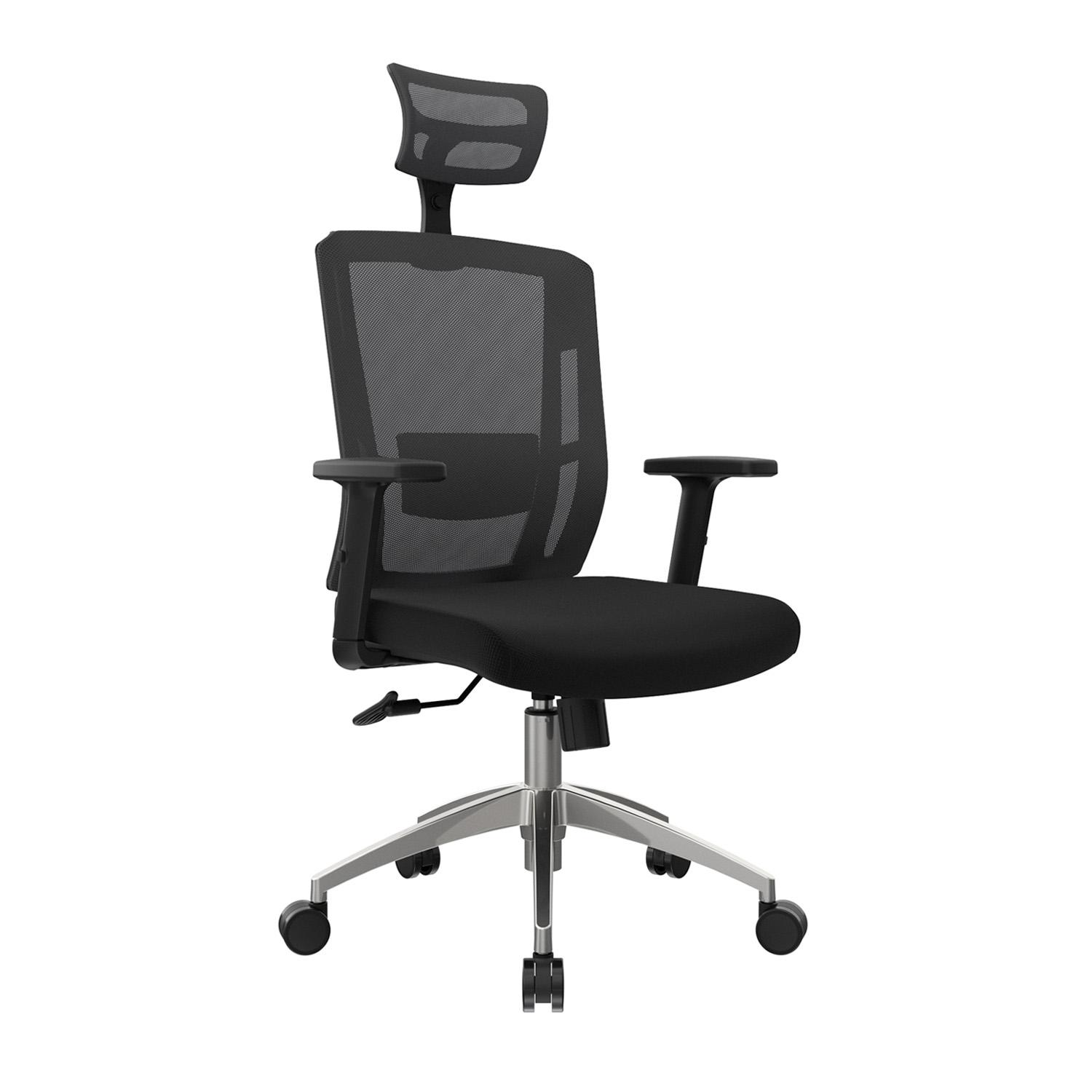 SILLA ERGONÓMICA DELPHI II PRESIDENTE SYNCRO BRAZOS 3D ALUMINIO NEGRO OFIDEAS - 1